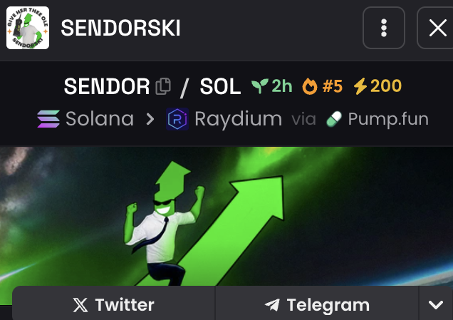 sendorski_sol's tweet photo. Thee Ole #sendorski #SENDOR Top 5 on dex! https://t.co/6lR6ptC2k1