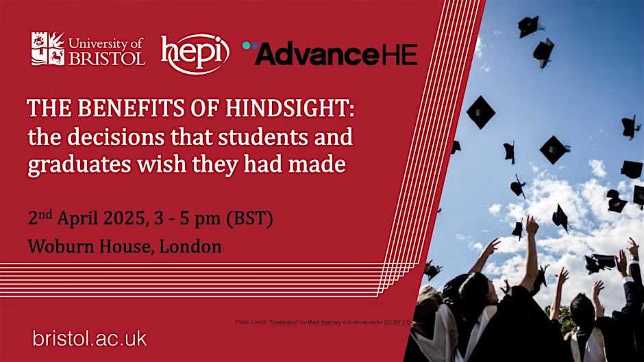 Join us on Wednesday 2 April un London for launch of report from year-long project looking at what decisions students/grads think with hindsight they should have made. Is the grass always greener, or should we be listening very carefully to what they say?