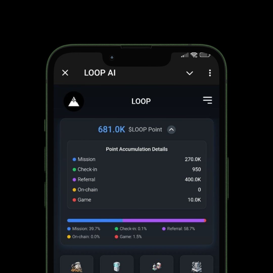 loop_community_'s tweet image. We’ve updated the points section! Now you can see your total accumulated points.

Token conversion?
It's still subject to change, but rest assured—the final rate will be higher than before!
Check your token allocation before TGE. Keep collecting points to maximize your rewards!