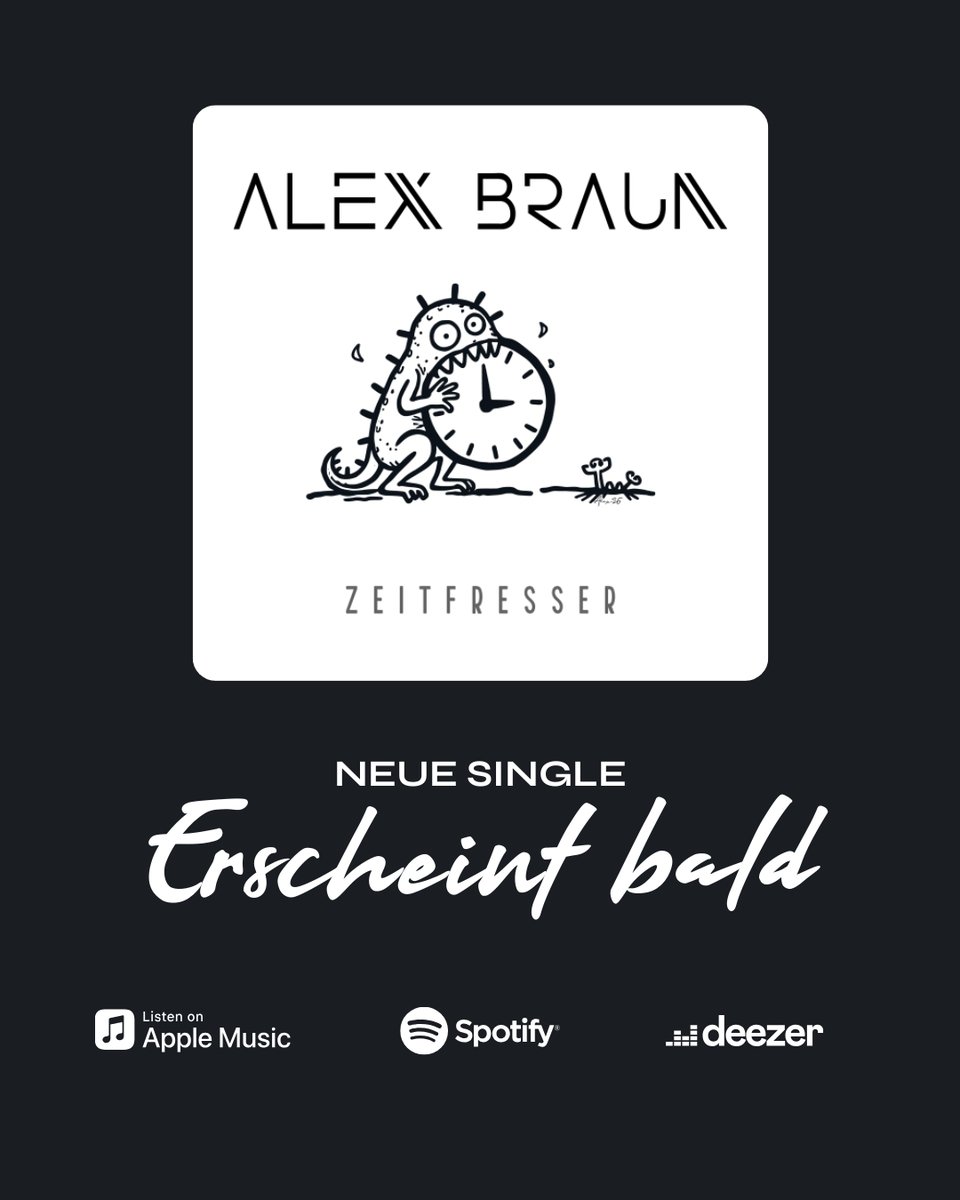 "Zeitfresser" die neue Single von Alex Braun ab sofort überall im "pre-safe!!

LINK: bfan.link/zeitfresser