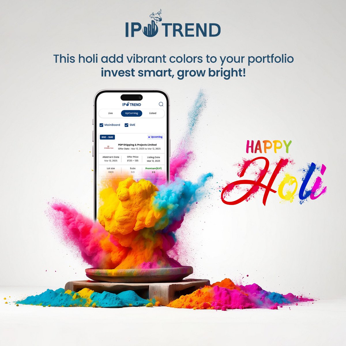 This Holi, bring vibrant colors not just to your celebrations but also to your investments! 
App-play.google.com/store/apps/det…
#ipo #happyholi #holi2025 #vibrantcolours #ipotrend #iponews #growth #investment #shine #colours #smartchoice #BrightFuture #stronger #downloadapp