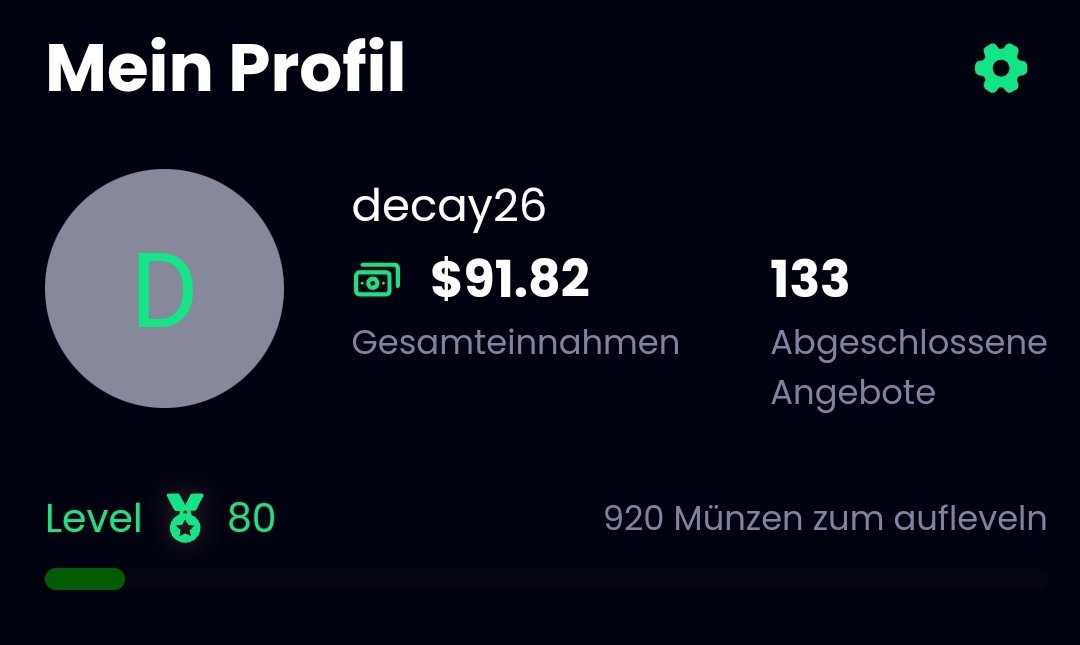 91,82$ for free only for playing games 😎

This cash will go straight into #sorare to prepare my gallery 😎 any recommendations? 🤔

You also wanna try it? Check out the link where you can get a sign up bonus up to 250$. Completely for free ✌️

freecash.com/r/C7Z1G

#freecash