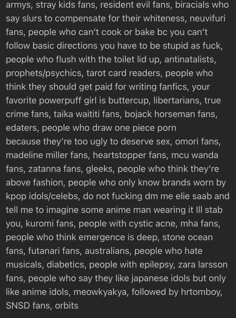 118mitzi's tweet image. look at this dni list i found 😭😭😭