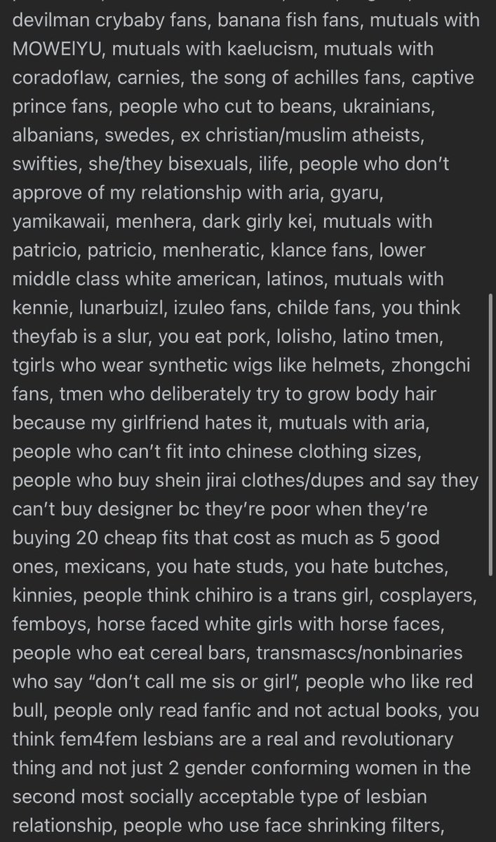 118mitzi's tweet image. look at this dni list i found 😭😭😭