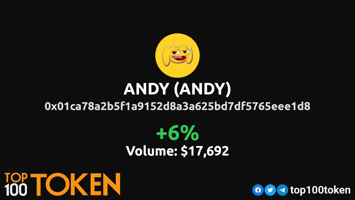 Top100Token (@top100token) on Twitter photo 🔥Token of the Day (Thursday) on binance chain!🔥
<a href="/andybsctoken/">ANDY ON BSC</a>
#TokenOfTheDay #GemsAlert #Moon #BINANCE 🔥Token of the Day (Thursday) on binance chain!🔥
<a href="/andybsctoken/">ANDY ON BSC</a>
#TokenOfTheDay #GemsAlert #Moon #BINANCE