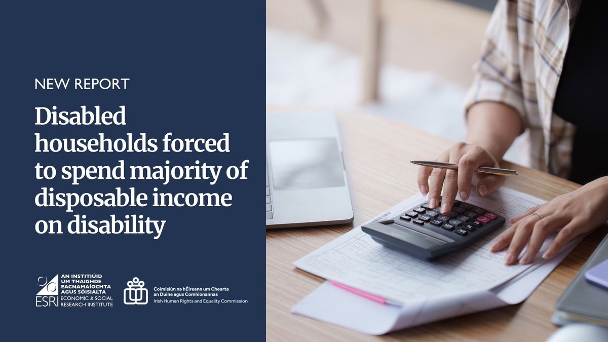 Economic and Social Research Institute (ESRI) (@esridublin) on Twitter photo Today, <a href="/ESRIDublin/">Economic and Social Research Institute (ESRI)</a> and the Irish Human Rights and Equality Commission (<a href="/_IHREC/">Irish Human Rights & Equality Commission</a>) have published 'Adjusting estimates of poverty for the cost of disability'.
💡 Read more key findings from the report: esri.ie/news/disabled-…
📄 Download the full report: esri.ie/publications/a… Today, <a href="/ESRIDublin/">Economic and Social Research Institute (ESRI)</a> and the Irish Human Rights and Equality Commission (<a href="/_IHREC/">Irish Human Rights & Equality Commission</a>) have published 'Adjusting estimates of poverty for the cost of disability'.
💡 Read more key findings from the report: esri.ie/news/disabled-…
📄 Download the full report: esri.ie/publications/a…