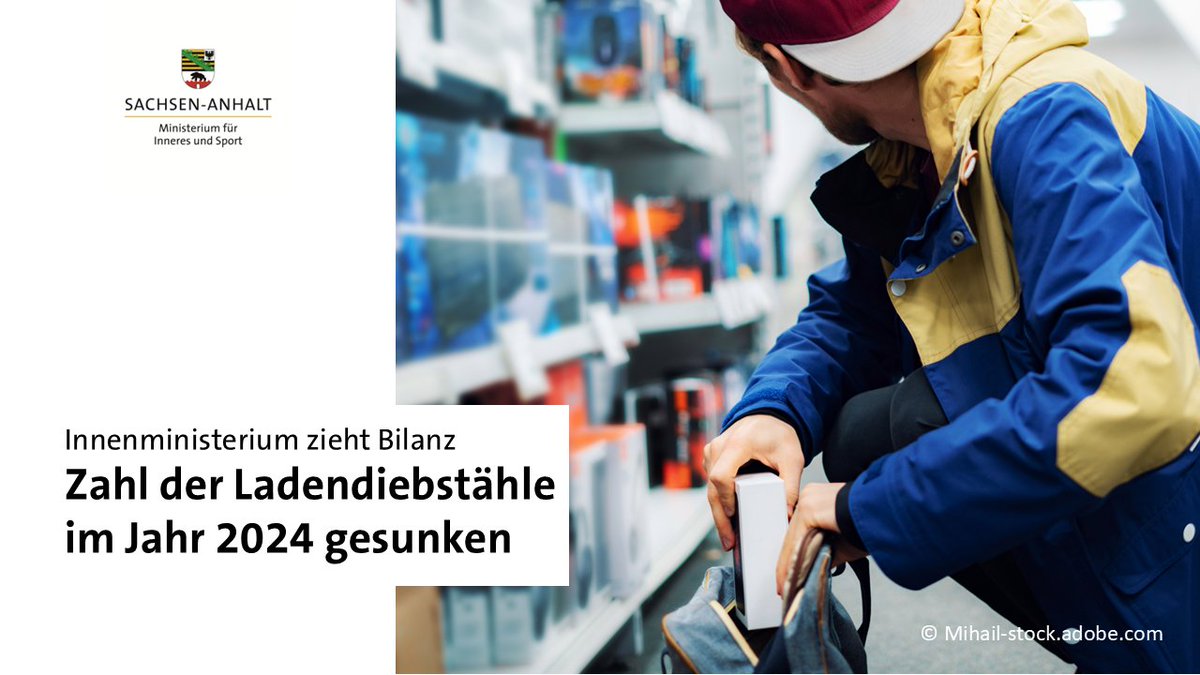 Die Anzahl der Ladendiebstähle in <a href="/sachsenanhalt/">Sachsen-Anhalt</a> ist im vergangenen Jahr gesunken. Es wurden 11.137 Delikte erfasst. Das sind 650 Fälle weniger als im Jahr 2023. Kriminalpräventive Beratungen gibt es bei der Landespolizei. 👮‍♂️👮‍♀️
Wie und wo? ➡️ lsaurl.de/m2IHHZ