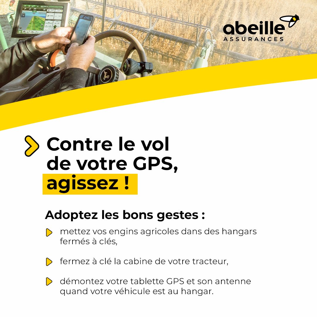 [PRÉVENTION] 🚜⚠️Les vols de GPS agricoles se multiplient ! Soyez vigilant et prenez les précautions nécessaires. #Agriculteurs