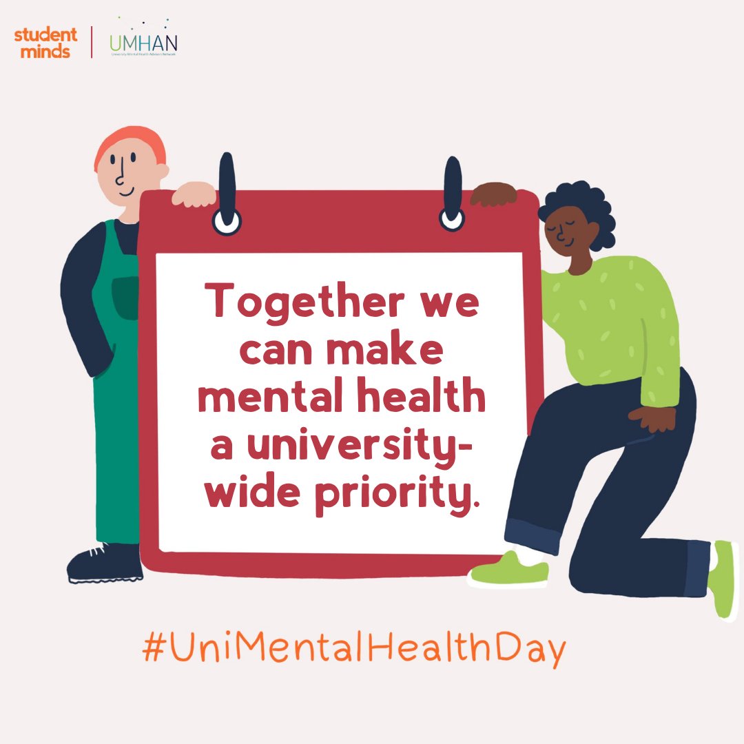 No student should be held back by their mental health.

Let’s use #UniMentalHealthDay to make student mental health a university-wide priority ⤵️
unimentalhealthday.co.uk

<a href="/StudentMindsOrg/">Student Minds</a> <a href="/UMHANUK/">UMHAN</a>