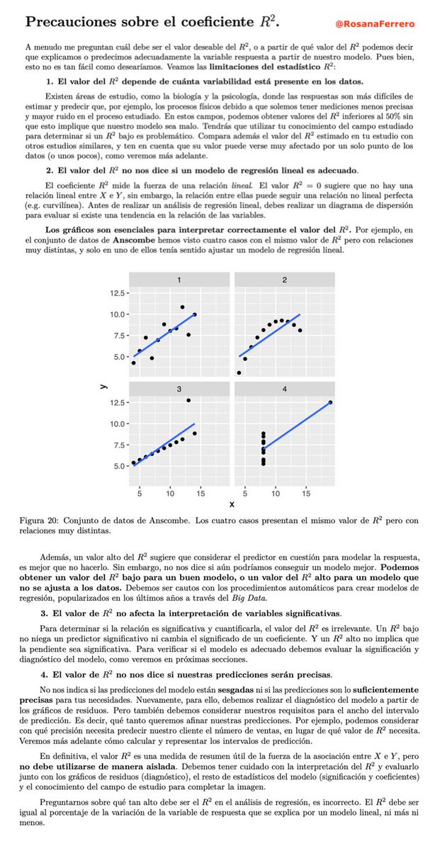 🔥 El R² no es el indicador que crees 😲 

💥 ¿Piensas que un R² alto significa que tu modelo es bueno?
💥 ¿Crees que puedes compararlo entre modelos sin problema?
💥 ¿Usas el R² como la única métrica para evaluar el ajuste?

😱 ERROR 😱

14 VERDADES INCÓMODAS sobre R² 🧵👇