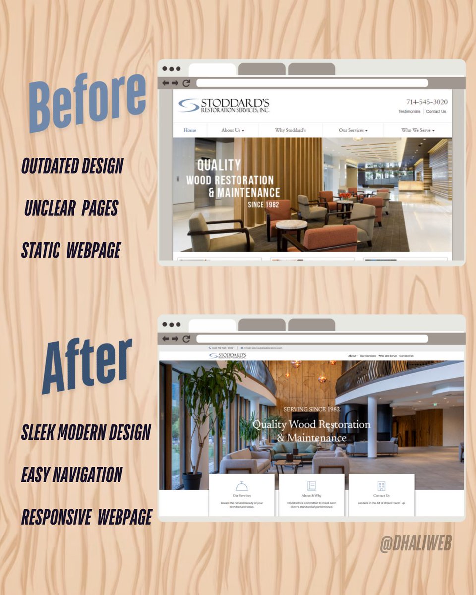 dhaliweb's tweet photo. Another sunning redesign by our team here at Dhali 🎉

Taken from outdated and static, to responsive and modern 💯

Check out the changes below 
And check us out the link in our bio for your new website https://t.co/tGapScaclQ