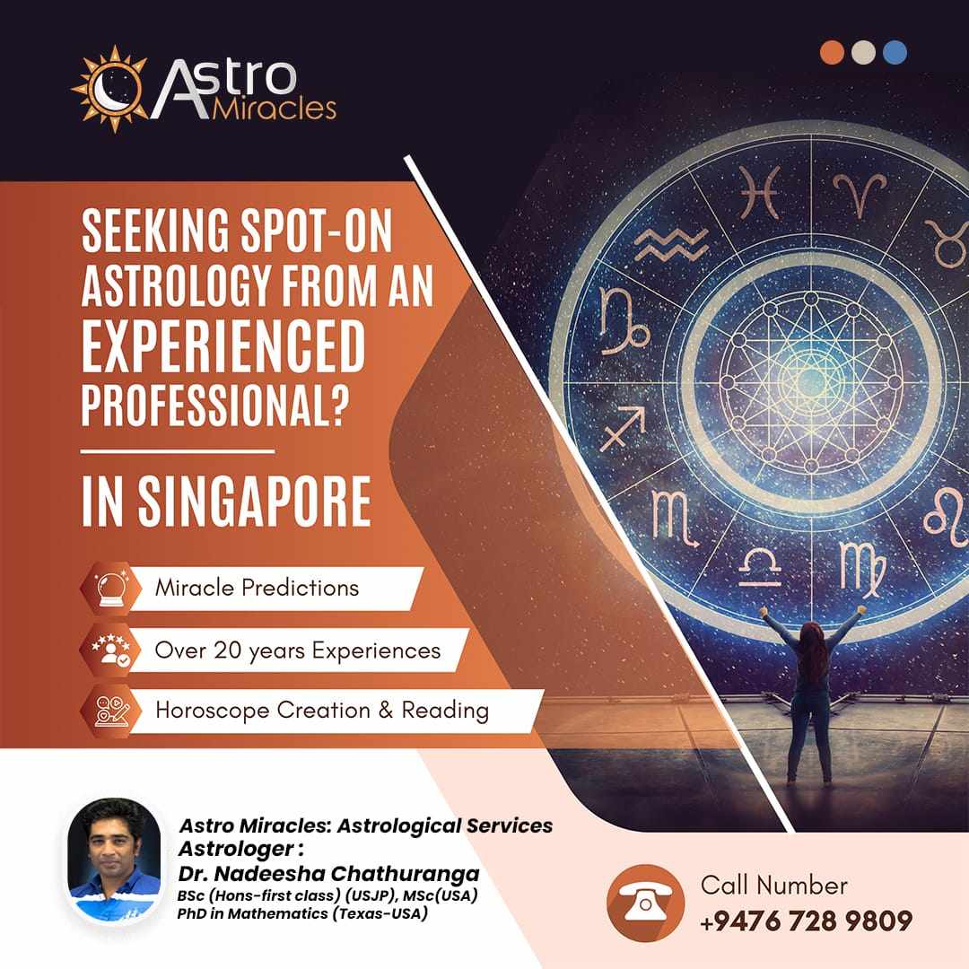 📷 Astro Miracles in Singapore! 📷

📷 Now in Singapore – Limited Time Only!
📷 20+ Years of Experience | 📷 Trusted &amp; Precise
📷 +9476 728 9809
📷 astromiracles.com