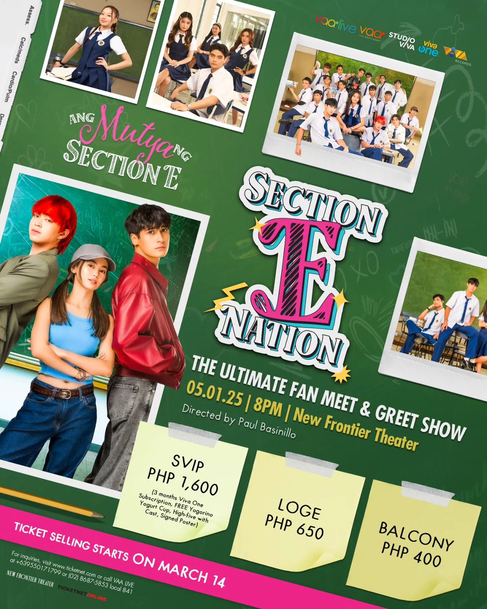 Overload ang saya, kilig, at kulitan with the cast of Mutya ng Section E sa May 1 at New Frontier Theater!

Ticket selling starts on MARCH 14, 2025, 2PM at ticketnet.com.ph . Paunahan sa bili for special early bird perks &amp; surprises!

#TicketNet #NewFrontierTheater
