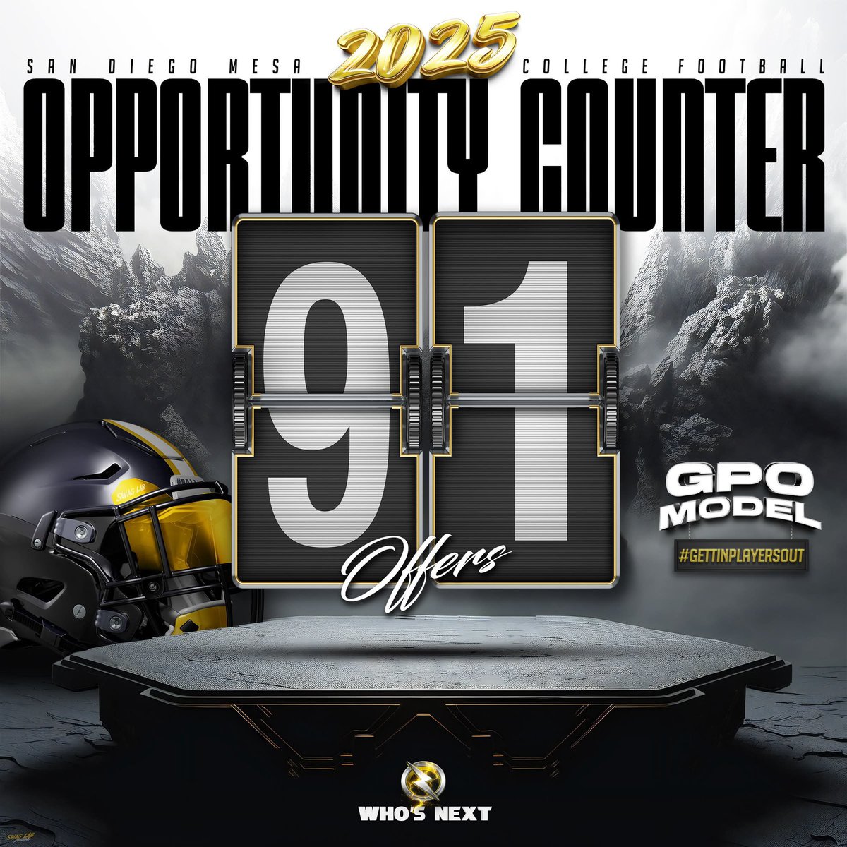 OLYMPIANS (@sdmesafootball) on Twitter photo With these two most recent offers, we are now sitting at 91! #BALLIN #GettinPlayersOut
<a href="/BallCoachGW/">Gary Watkins Jr</a>
<a href="/SwagLabGD/">Dan Ruiz - Swag Lab - Graphic Design</a> With these two most recent offers, we are now sitting at 91! #BALLIN #GettinPlayersOut
<a href="/BallCoachGW/">Gary Watkins Jr</a>
<a href="/SwagLabGD/">Dan Ruiz - Swag Lab - Graphic Design</a>
