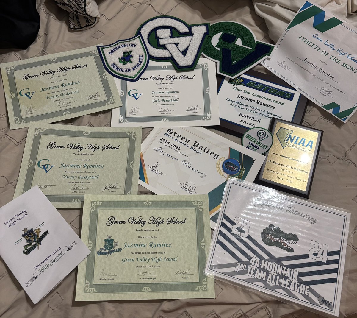Had a very successful senior season with offers and interests from college coaches all around. This season I’m proud to be awarded Most Valuable Player, 2nd Team All League Player, Athlete of the Month, Scholar Athlete, and a plaque for a 4 yr. varsity athlete.