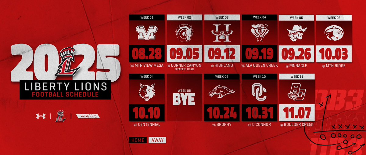 New Season, Same Mission. 
Presenting the 2025 Liberty Lions Football Schedule 🔥 L’s Up! DB3!
•
•
•
#liberty #libertylionsfootball #lionsfootball #weareliberty #LionsPride #codered #underarmour #tdlc2 #wearelibertyfootball #back2back #statechamps
