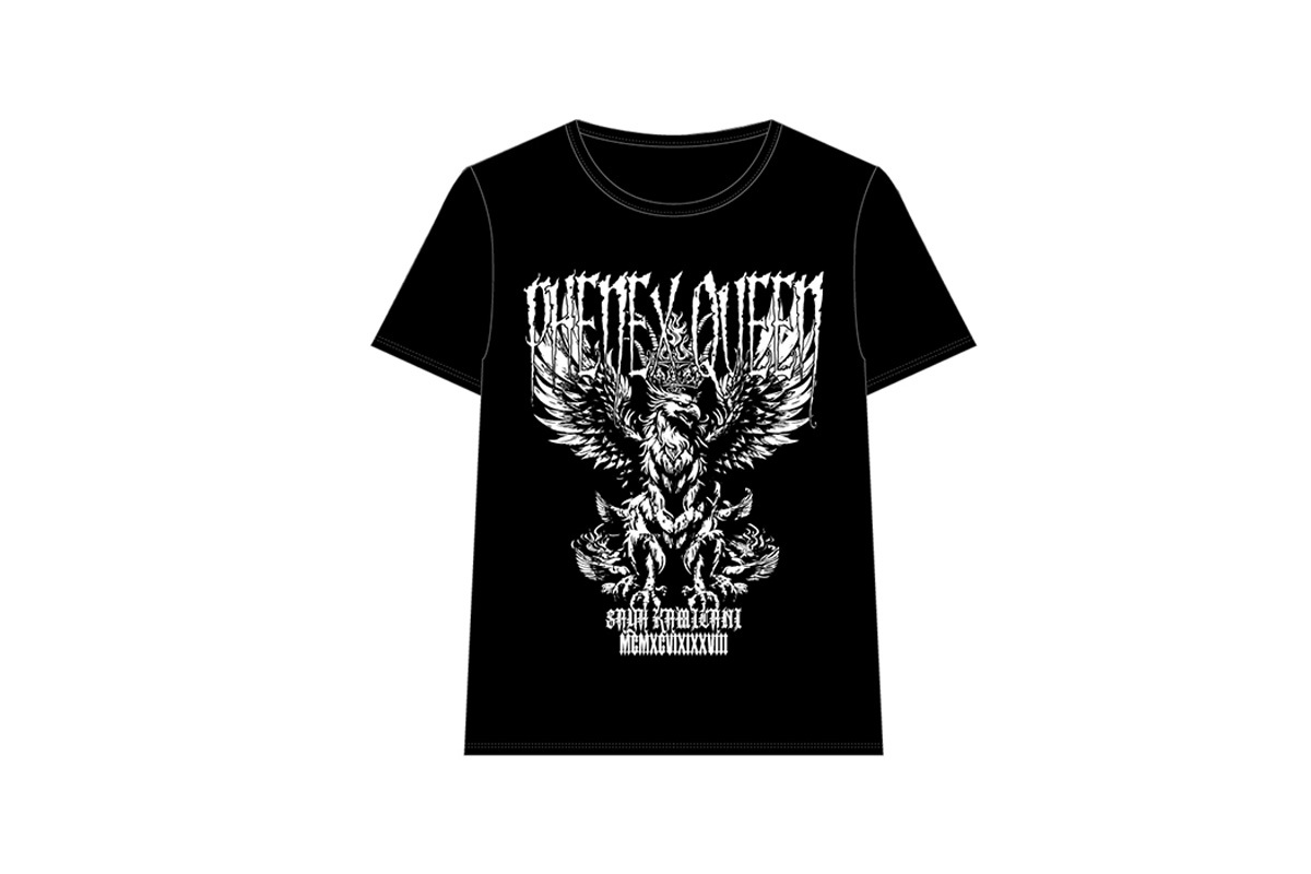上谷沙弥Phenex Queen XL Tシャツ 黒ファルコンデザイン 📢受注生産決定📢 『#上谷沙弥 Phenex Queen Tシャツ』が受注生産にて