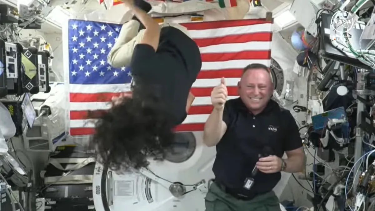 SpaceStationSol's tweet photo. @realDonaldTrump has already sent a special message to stranded astronauts, jokes he may go along for rescue!! More updates soon I’m sure. 

$NASA #Stranded #SpaceX #Solana https://t.co/FCQRWcTb5v