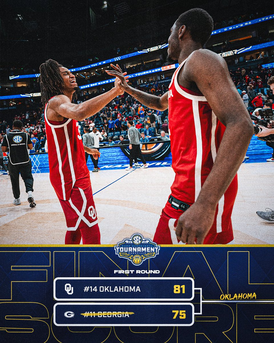 SEC's tweet image. SOONERS LOCK IN A HUGE DUB 🔒😤

@OU_MBBall x #SECTourney