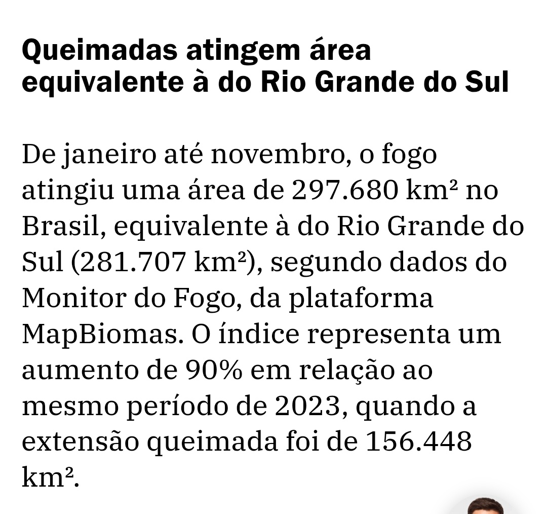 Pofrafpofraf's tweet photo. @doctordoomstadt @GloboNews @andretrig Refuto com dados fáticos, queimadas não são desmatamento, só para conceituar. As áreas queimadas ,da gestão do Lula equivalem ao Estado do gaúcho.O efeito climática agrava  mas não justifica,a situação como um todo. https://t.co/rD2EjZJo1N