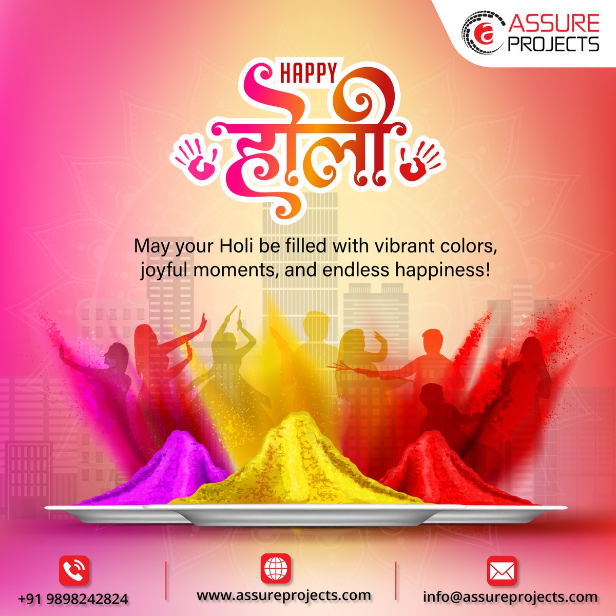 Assureprojects's tweet image. 💛 Assure Projects wishes you a joyful and vibrant Holi! May your life be as colorful as this festival.
#HappyHoli #AssureProjects #FestivalOfColors #Holi2025