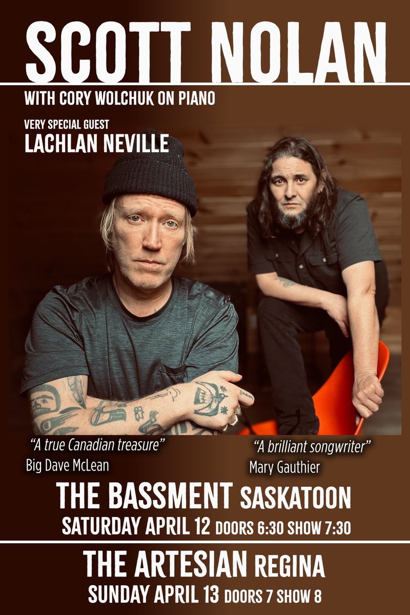 Saskatchewan shows in April <a href="/SaskMusic/">SaskMusic</a> <a href="/ReginaFolkFest/">Regina Folk Festival</a>