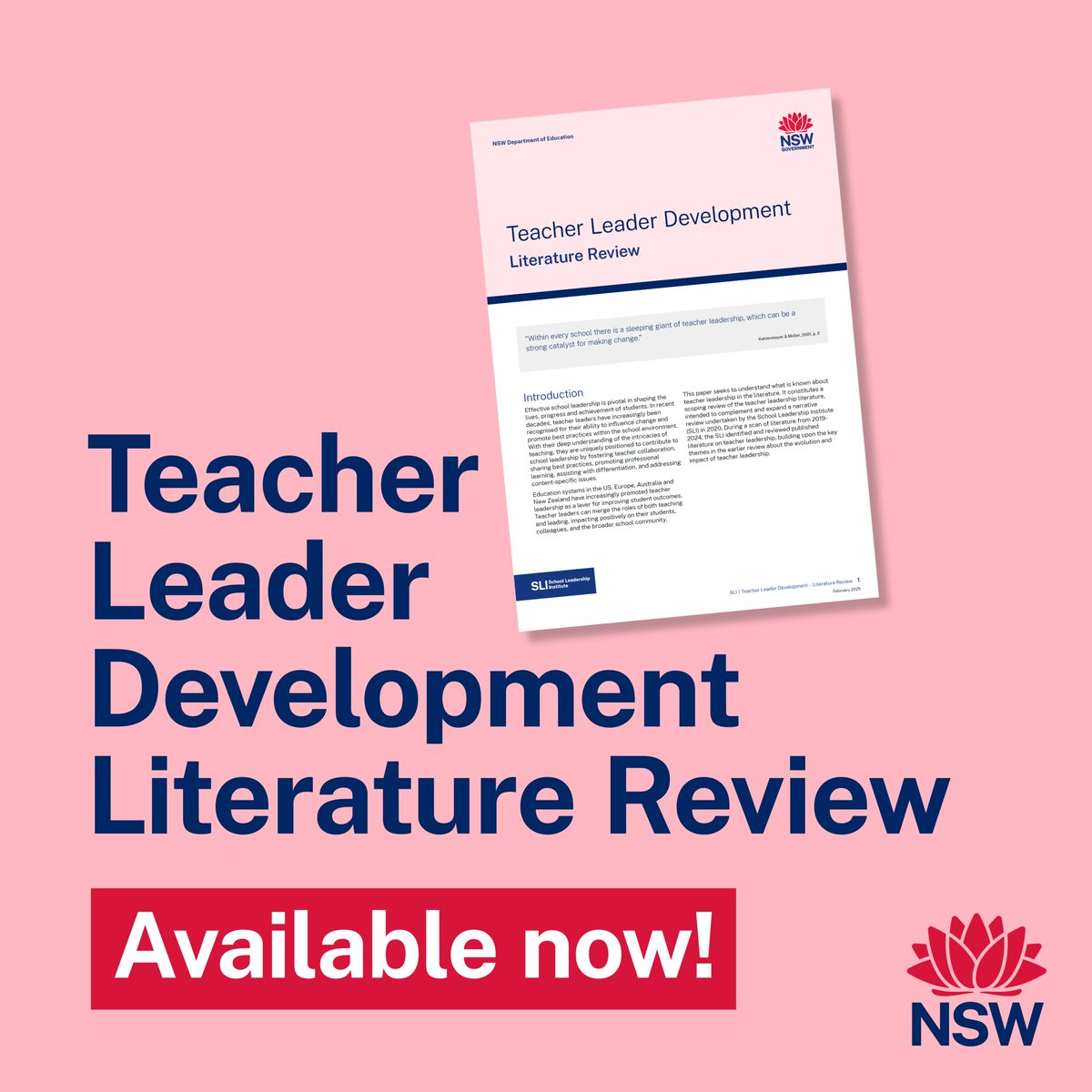 Teacher leaders play a vital role in creating a positive educational environment and supporting student success. The SLI research team’s literature review found supporting teacher leaders strengthens teachers, schools and the system. Read it here: bit.ly/3XI69V5