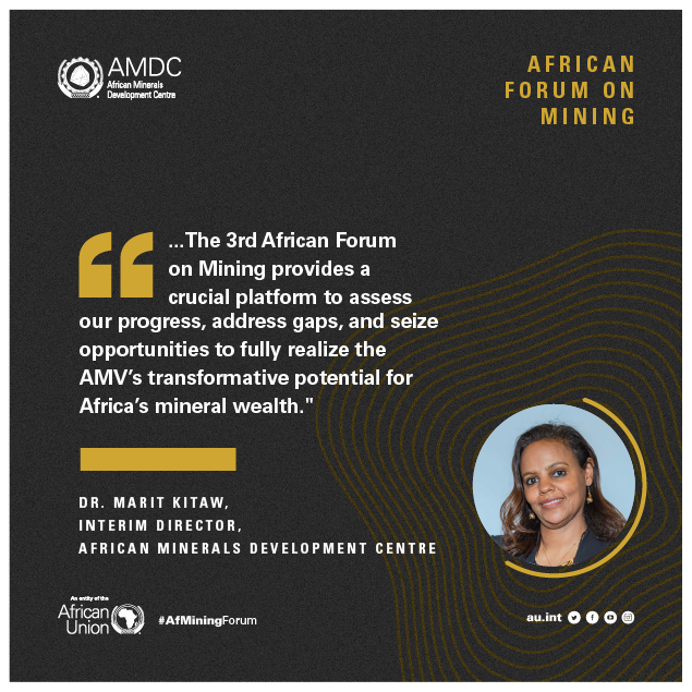 AfricanAmdc's tweet photo. Dr. @maritkitaw: “16 yrs into #AfricaMiningVision: There has been Progress, but partnerships &amp; innovation needed to unlock Africa’s green minerals potential.” 

Join the African Forum on Mining! 
#AfMiningForum #AfMiningForum2025 #Agenda2063 https://t.co/7PBlaSMrFX