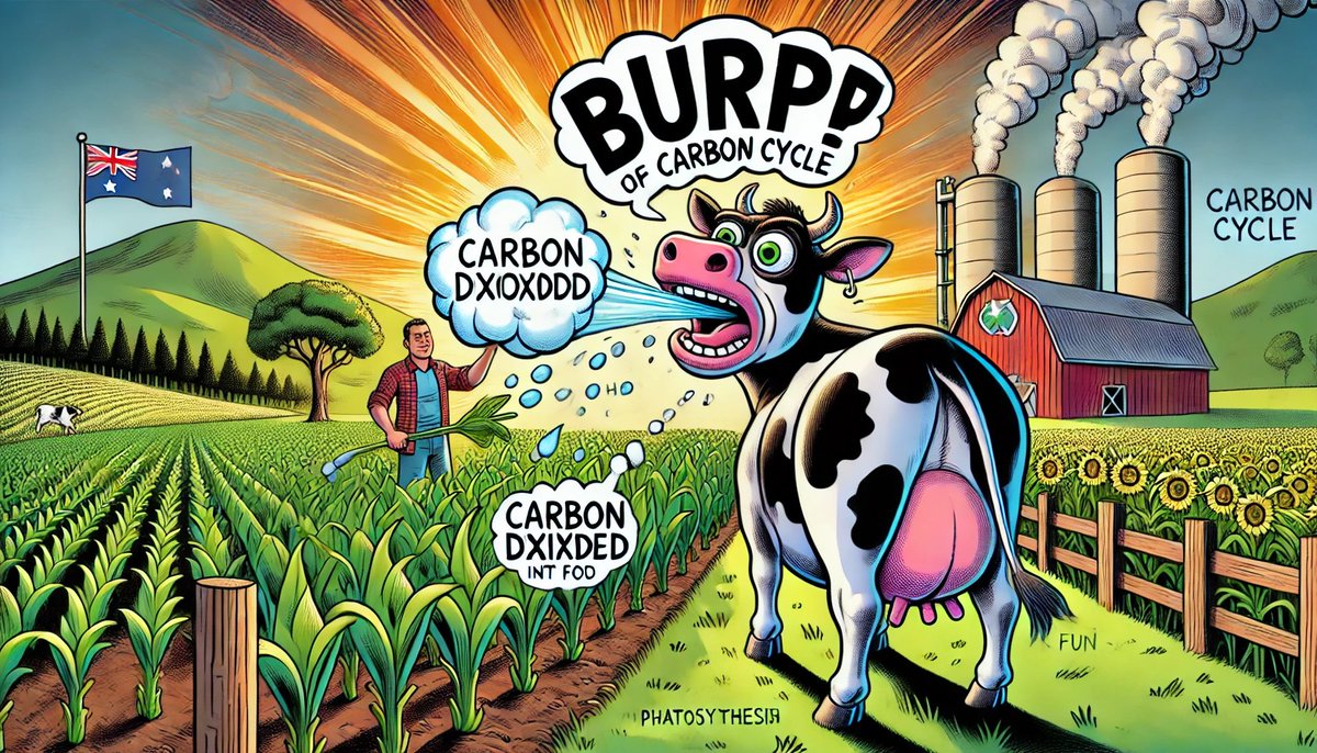 Conversations get hijacked.... 
"Chatter about cow burps misrepresents the fundamental science of methane’s role in the carbon cycle. The conversations have become so focused on      methane-reducing livestock feed that we gloss over the fact that Australian farmers actively turn