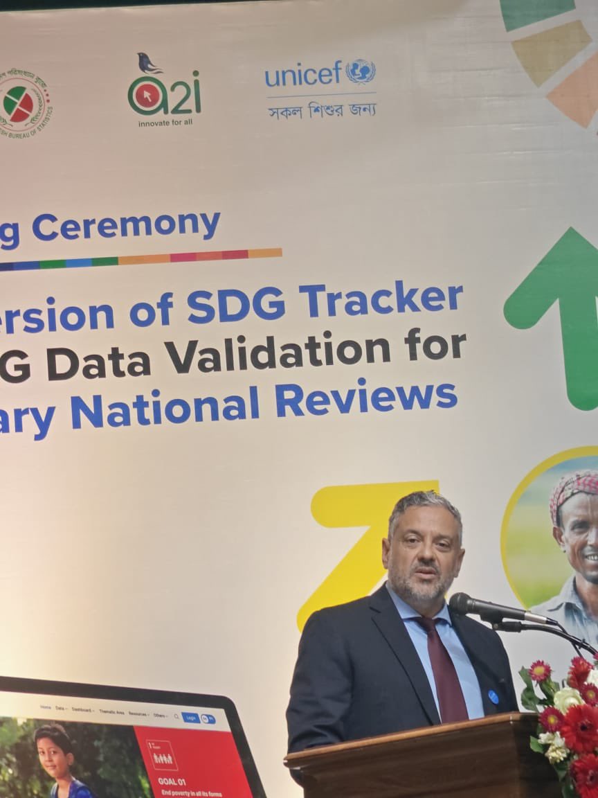 FarookAD's tweet photo. What’s measured matters. If children are not counted in official data, they’re  invisible in policy decisions that can lift their lives. 
Happy to represent @UNICEFBD yesterday at the launch of the SDG Tracker to improve efficiency &amp; strengthen coordination with the Government. https://t.co/VaIYRSE9L5