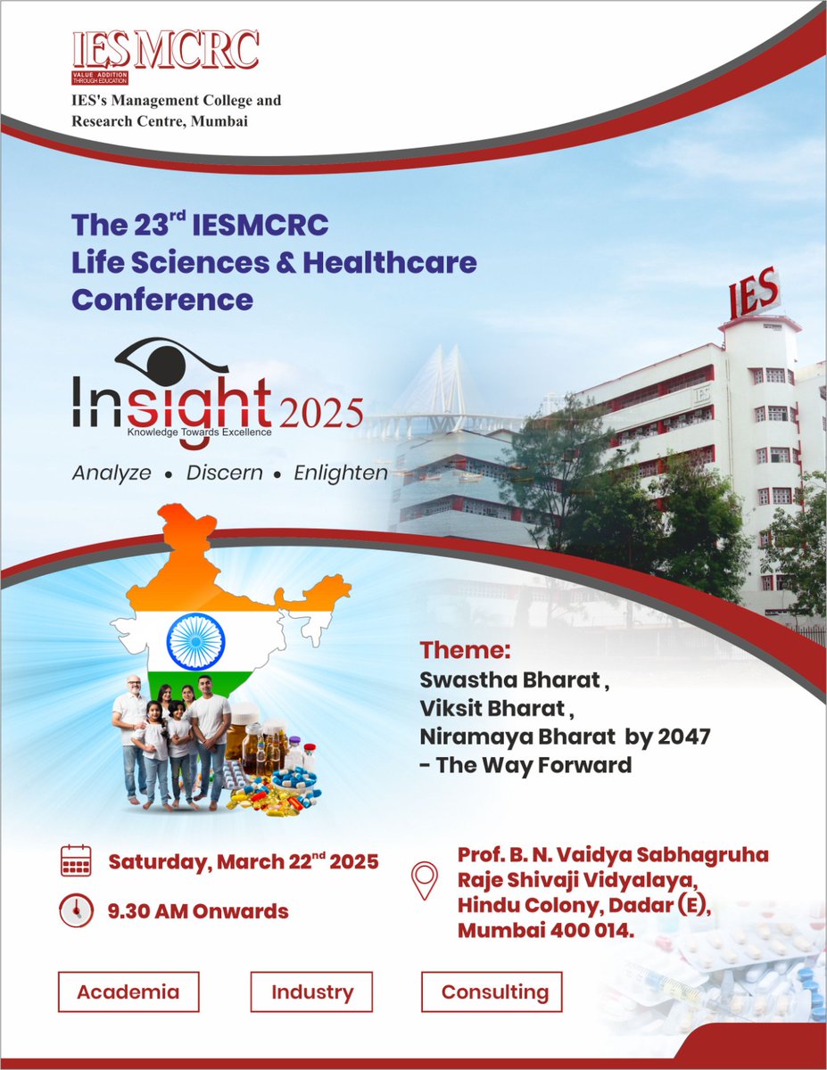 Inviting Healthcare Academicians &amp; Industry professionals to deliberate on strategies to make Niramaya Bharat by 2047 a reality
Dr Suneel Deshpande, 
Convenor - Insight 2025