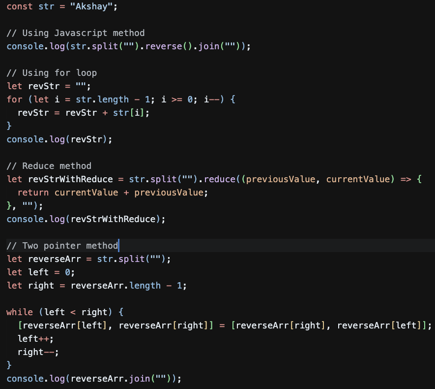 Another classic! Reverse a string. #javascript
