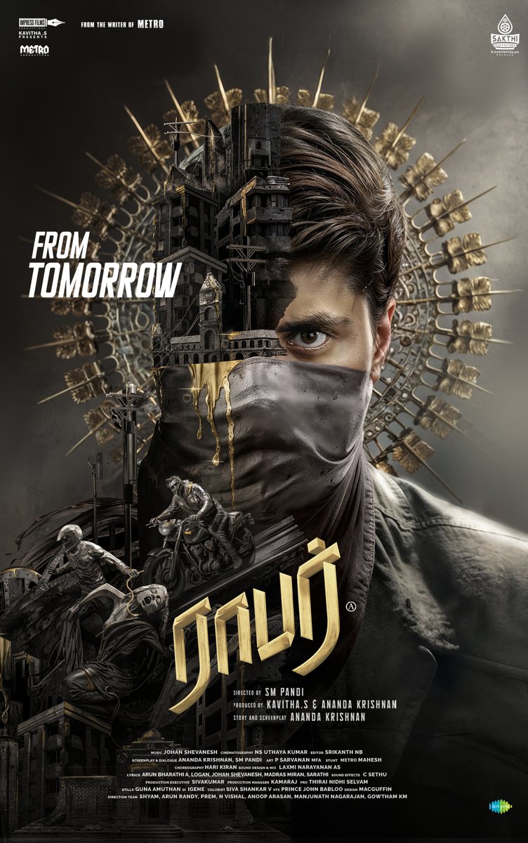 IndiaGlitz - Tamil (@igtamil) on Twitter photo #Robber From Tomorrow
Release By <a href="/SakthiFilmFctry/">Sakthi Film Factory</a> <a href="/sakthivelan_b/">Sakthivelan B</a>
#RobberfromMarch14
Directed By <a href="/itsSMPandi/">SM Pandi</a>
Written by <a href="/akananda/">Ananda krishnan</a>
Produced By <a href="/kavithareporter/">Kavitha journalist</a> <a href="/akananda/">Ananda krishnan</a>
Music <a href="/johanmuzic/">JOHAN SHEVANESH</a> DOP <a href="/nsuthay/">NS Uthaya kumar</a>
Editor <a href="/srikanth_nb/">EditorSrikanthNB</a> Starring <a href="/Metro_Sathya/">Metro_Sathya (Actor)</a>
<a href="/Danielanniepope/">Daniel Annie Pope</a> #Jayaprakash #Robber From Tomorrow
Release By <a href="/SakthiFilmFctry/">Sakthi Film Factory</a> <a href="/sakthivelan_b/">Sakthivelan B</a>
#RobberfromMarch14
Directed By <a href="/itsSMPandi/">SM Pandi</a>
Written by <a href="/akananda/">Ananda krishnan</a>
Produced By <a href="/kavithareporter/">Kavitha journalist</a> <a href="/akananda/">Ananda krishnan</a>
Music <a href="/johanmuzic/">JOHAN SHEVANESH</a> DOP <a href="/nsuthay/">NS Uthaya kumar</a>
Editor <a href="/srikanth_nb/">EditorSrikanthNB</a> Starring <a href="/Metro_Sathya/">Metro_Sathya (Actor)</a>
<a href="/Danielanniepope/">Daniel Annie Pope</a> #Jayaprakash