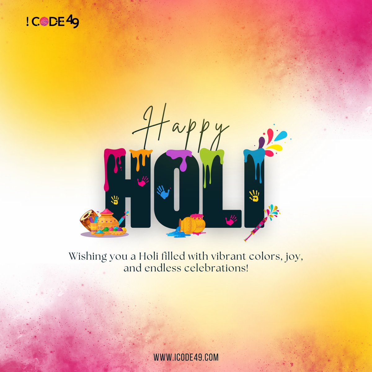 icode49's tweet image. Like perfect code creating seamless solutions, Holi colors create a masterpiece of happiness! From iCode49 Technolabs, we wish you a colorful and innovative Holi!
.
.
#iCode49Technolabs #CodeWithColors #HoliHai #DebugDeployCelebrate #InnovationInColors #happyholi #Holi2025