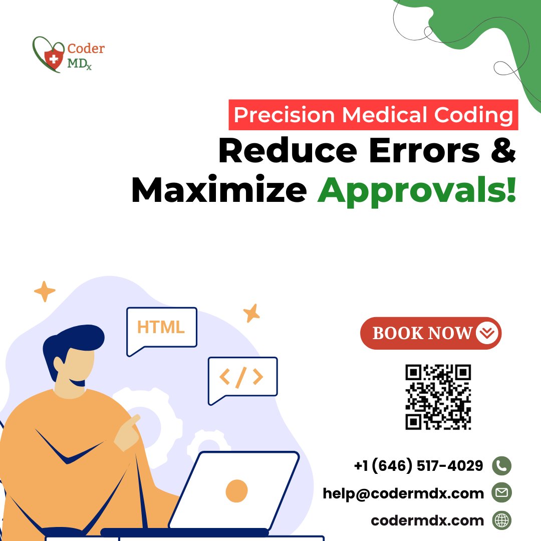 codermdx25's tweet image. Unlock the power of accuracy with #PrecisionCoding #MedicalCoding! Say goodbye to costly errors and hello to #maximizedapprovals with #CoderMD. Experience enhanced efficiency and elevate your coding game today! #HealthcareSolutions
๐
Book Appointment Now: codermdx.com/medical-appoinโฆ