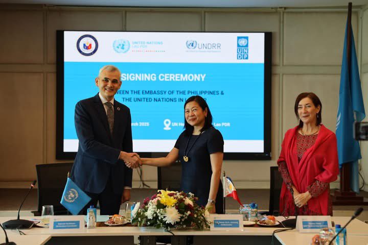 Together for a Resilient Lao PDR! 🇵🇭🇱🇦 Honored to welcome Amb. Deena Joy Amatong of the Philippines as we forge new partnerships for a safer, stronger future—supporting efforts on #UXO &amp; Women’s Empowerment (via #UNDP) &amp; the Lao Disaster Information System (via #UNDRR).