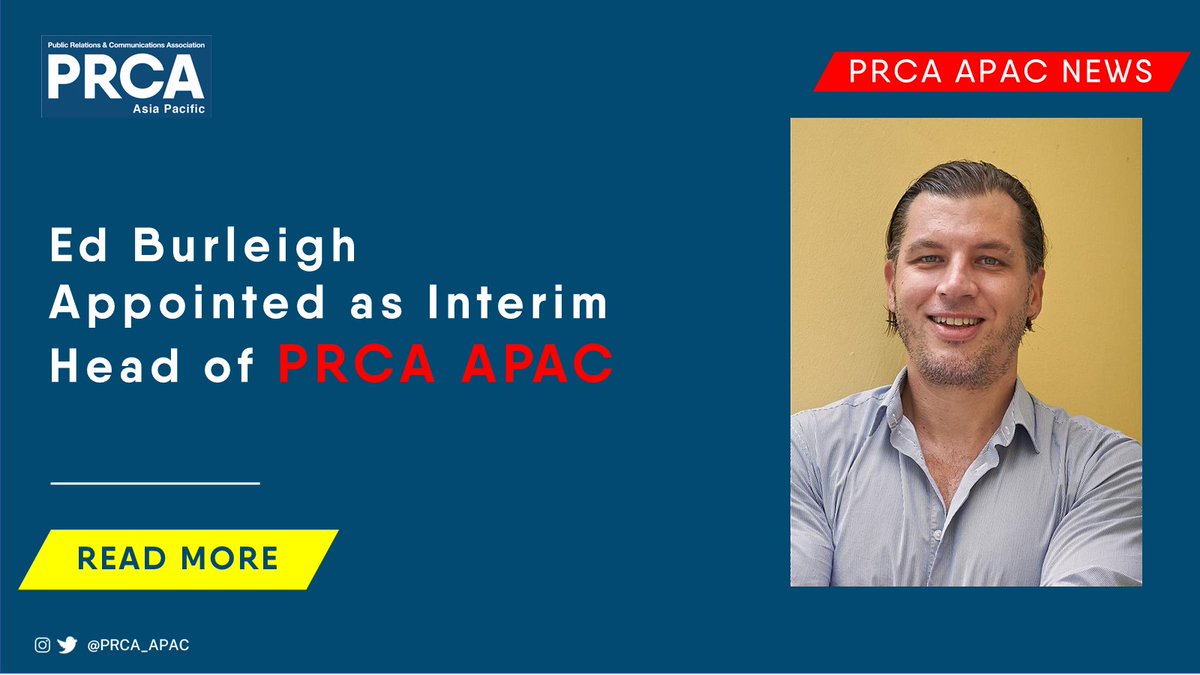 The Public Relations and Communications Association Asia Pacific (PRCA APAC) has appointed Ed Burleigh as Head of PRCA APAC providing maternity cover for Tara Munis throughout 2025.

Read more here: apac.prca.global/ed-burleigh-ap…