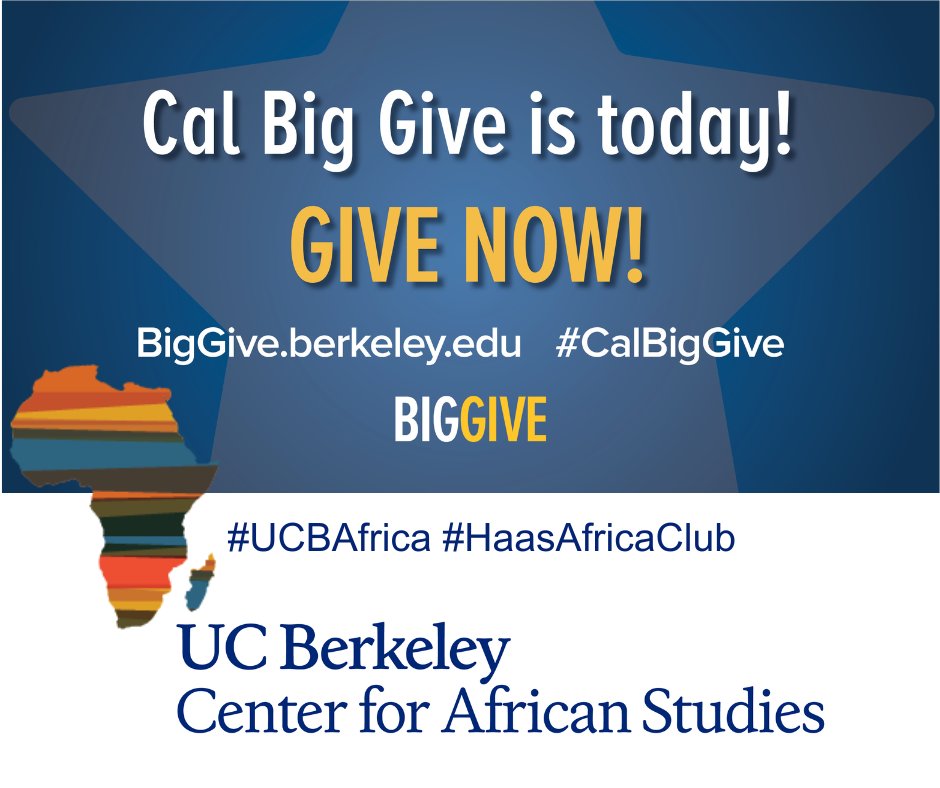 UCB African Studies (@ucbafrica) on Twitter photo Big Give 2025 is underway at UC Berkeley. You can support African initiatives. The Center is partnering with the <a href="/HaasAfrica/">Africa Business Forum @ Berkeley-Haas</a> Business Club to raise awareness. Africa is the future! #CalBigGive #UCBAfrica #HaasAfricaClub
CAS: givingday.berkeley.edu/giving-day/908…
HABC: givingday.berkeley.edu/giving-day/908… Big Give 2025 is underway at UC Berkeley. You can support African initiatives. The Center is partnering with the <a href="/HaasAfrica/">Africa Business Forum @ Berkeley-Haas</a> Business Club to raise awareness. Africa is the future! #CalBigGive #UCBAfrica #HaasAfricaClub
CAS: givingday.berkeley.edu/giving-day/908…
HABC: givingday.berkeley.edu/giving-day/908…