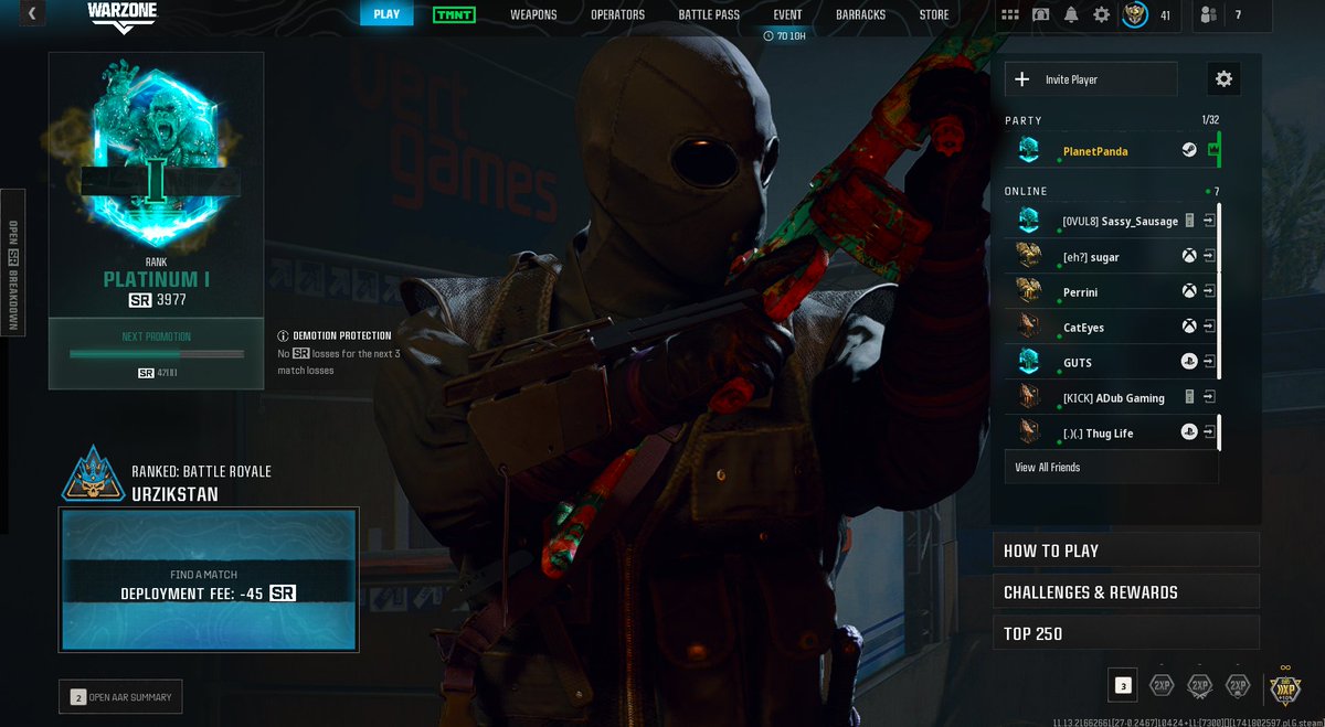 PlanetPandaLive's tweet photo. You know the state of the game is bad when you are having more fun playing ranked than pubs 🤣But I got to plat with randoms? #CallofDutyBlackOps https://t.co/QzAUbaiTf6