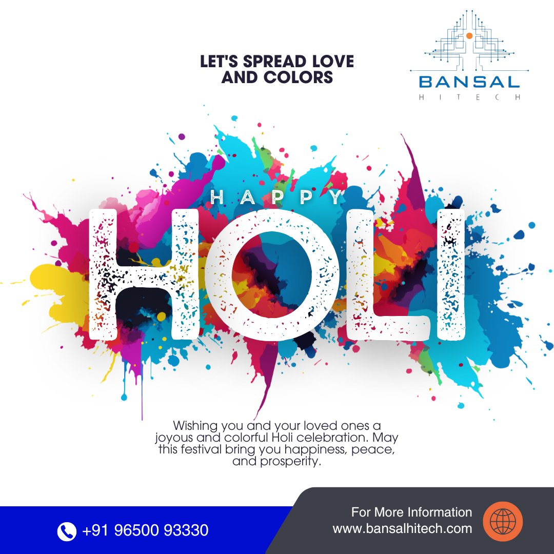 BansalHiTechSys's tweet image. 🎨✨ Bansal Hi-Tech Wishes You a Holi Bursting with Colors &amp;amp; Possibilities! ✨🎨  

🔥 Bansal Hi-Tech Systems wishes you a Holi full of happiness, prosperity, and endless colors! 🔥  

#HappyHoli #FestivalOfColors #PaintYourDreams #BansalHiTech #InnovationInEveryHue