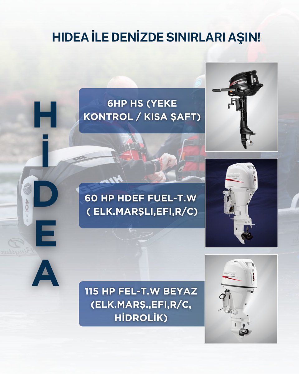 ⚡ HIDEA motorlarıyla denizde güç, dayanıklılık ve yüksek performansı keşfedin!
🌍 denizmarketiyiz.biz
📞 Detaylı bilgi için: 0554 496 60 10
#boating #boatlife #boat #outboardmotor #watersports #activities #deniz #tekne #denizcilik #balikcilik #hidea #denizmalzemeleri