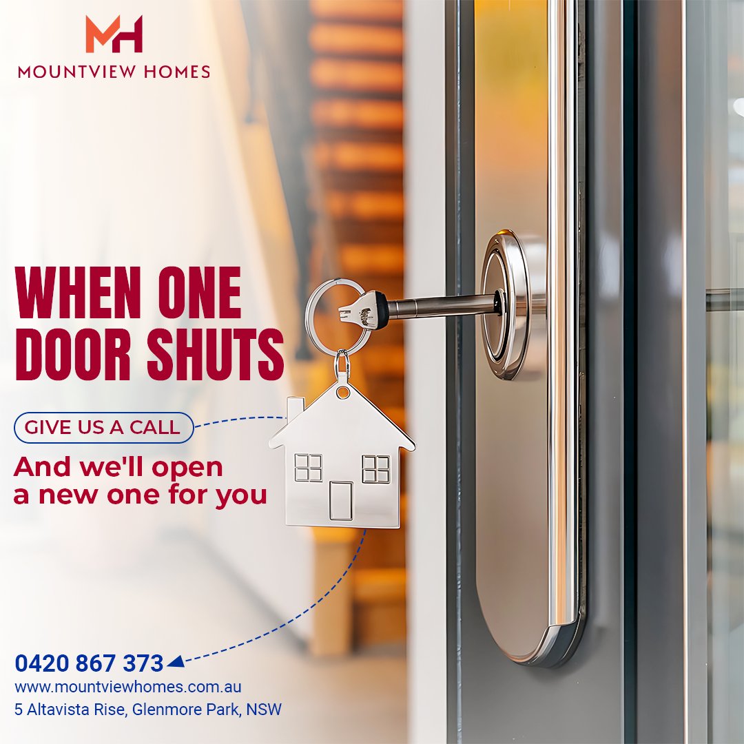 MountviewHomes's tweet photo. Mountview Homes is here to turn your dream home into reality! 🏠🔑 Whether you're upgrading, downsizing, or starting fresh—we’ll open the right door for you!

📞 Give us a call: 0420 867 373
🌐 Visit us: https://t.co/4HB2nDRuxd
📍 5 Altavista Rise, Glenmore Park, NSW
#Mountview https://t.co/9dApIELude