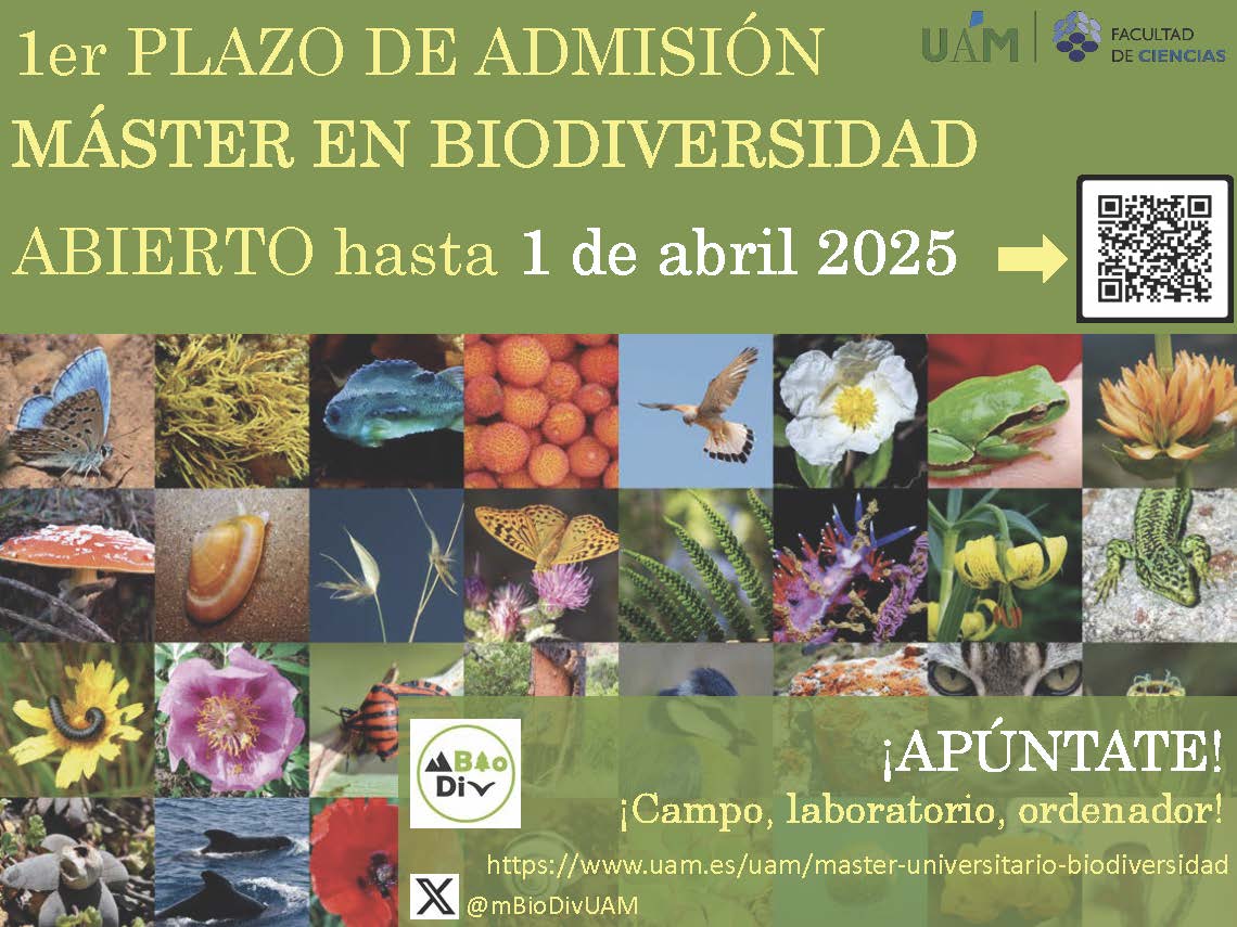 Isabel (@i_draper) on Twitter photo ¡Abierto el plazo de admisión en el <a href="/mBioDivUAM/">Master Biodiversidad UAM</a> ! Si os gustan las plantas y los animales, si queréis aprender técnicas para el estudio de la biodiversidad y tener muchas prácticas ¡apuntaos! ¡Abierto el plazo de admisión en el <a href="/mBioDivUAM/">Master Biodiversidad UAM</a> ! Si os gustan las plantas y los animales, si queréis aprender técnicas para el estudio de la biodiversidad y tener muchas prácticas ¡apuntaos!