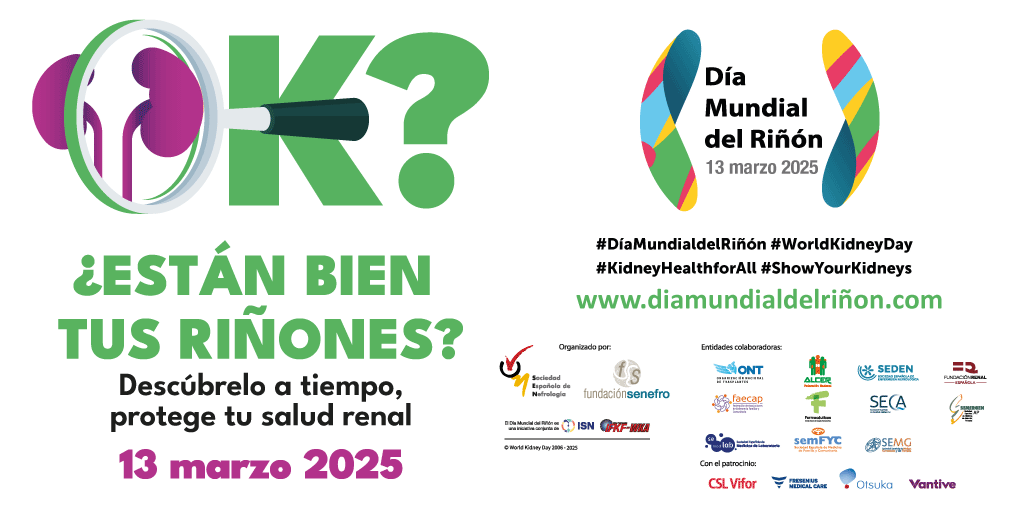 SENefrologia's tweet photo. 📍HOY celebramos el #DíaMundialdelRiñón #WorldKidneyDay 2025 🎇
Desde la S.E.N. solicitamos un mayor esfuerzo de todos los agentes implicados para visibilizar y potenciar la prevención y diagnóstico precoz de la enfermedad renal 🙌
🙌ÚNETE a nosotros compartiendo los materiales de este año: 
https://t.co/M4js8t09Xl
@ONT_esp @FNALCER @SEDENenfermeria @FundacionRenalE @faecap @Farmaceuticos_ @CalidadAsistenc @SEMERGENap @SEMG_ES @Semedlab @semfyc @worldkidneyday @ISNkidneycare @CSLViforES @FME_ES @OtsukaES @VantiveHealth
