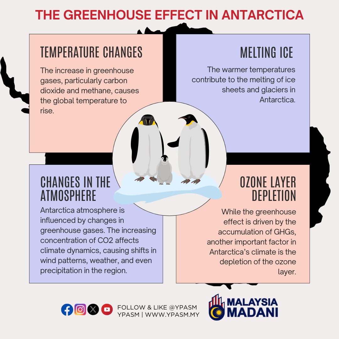 The greenhouse effect is directly influencing Antarctica’s climate. While Antarctica may be distant from industrialized regions, the global rise in greenhouse gases leads to warming even in the coldest places on Earth. 🌎

#antarctica #YPASM #Reduce #stopclimatechang