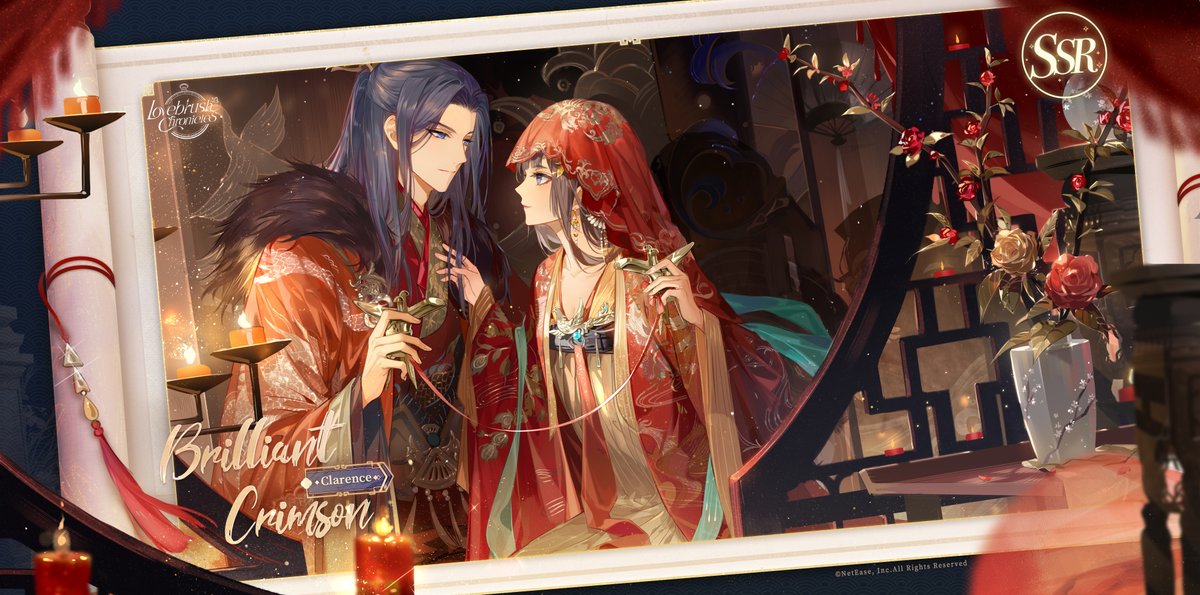 LBChronicles_EN's tweet photo. #LoveTome Event Illustra

[Clarence SSR - Brilliant Crimson]
"I dare not speak of sharing the world with you, for no soul can claim it alone."

Log in on 3/20 to obtain [Brilliant Crimson], unlock the post-Ascension Expanded Illustration and [Light Stream] effect, and set it as the login screen.

#LovebrushChronicles #Clarence