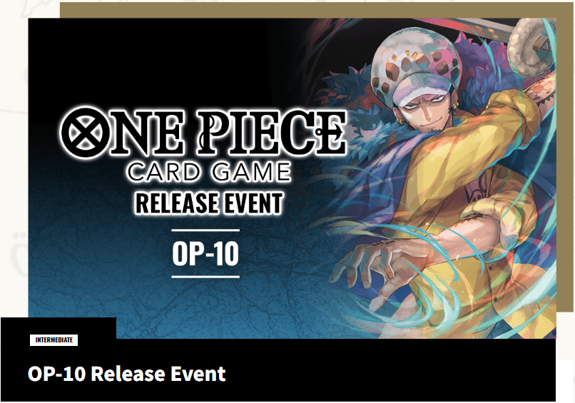 ONEPIECE_tcg_EN's tweet photo. [Reminder: OP-10 Release & Event]
[OP-10] arrives in stores next week, but you can get your hands on it early by joining the release events, which start from today!
Event Period: March 14-20
Event Details: https://t.co/aia5VATZ9Q
TCG+: https://t.co/AGceWJPcck
[OP-10] Release: March 21
[OP-10] Details: https://t.co/qPPevQRStM
#ONEPIECE
#onepiececardgame