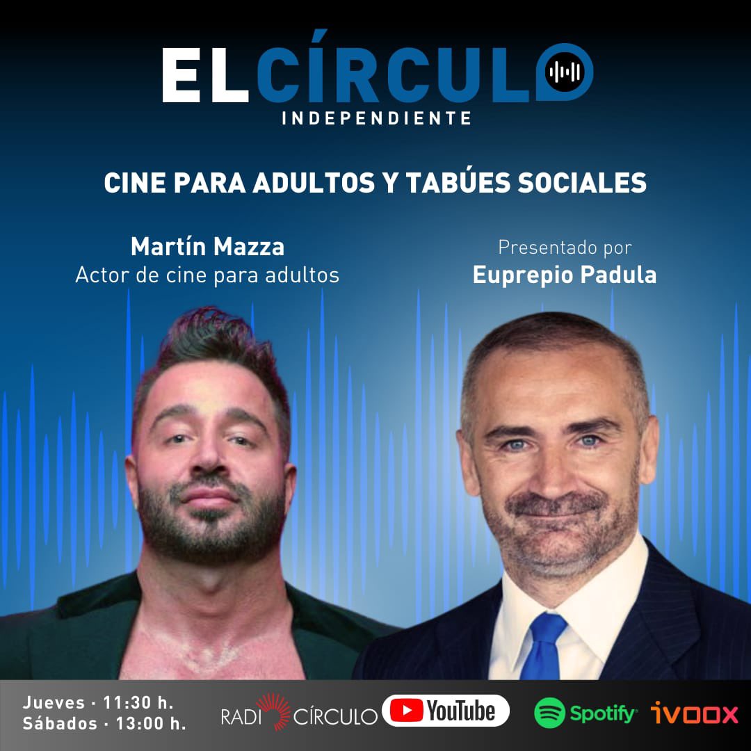 El Círculo Independiente (@elcirculoin) on Twitter photo Nos acercaremos al mundo del cine para adultos y los tabúes sociales con uno de sus grandes exponentes, <a href="/soyMartinMazza/">Martin Mazza</a>.
youtube.com/@elcirculoinde…
A las 11:30 en <a href="/RadioCirculo/">Radio Círculo</a> , <a href="/Spotify/">Spotify</a> , <a href="/ivoox/">iVoox</a> y <a href="/YouTube/">YouTube</a> . Nos acercaremos al mundo del cine para adultos y los tabúes sociales con uno de sus grandes exponentes, <a href="/soyMartinMazza/">Martin Mazza</a>.
youtube.com/@elcirculoinde…
A las 11:30 en <a href="/RadioCirculo/">Radio Círculo</a> , <a href="/Spotify/">Spotify</a> , <a href="/ivoox/">iVoox</a> y <a href="/YouTube/">YouTube</a> .