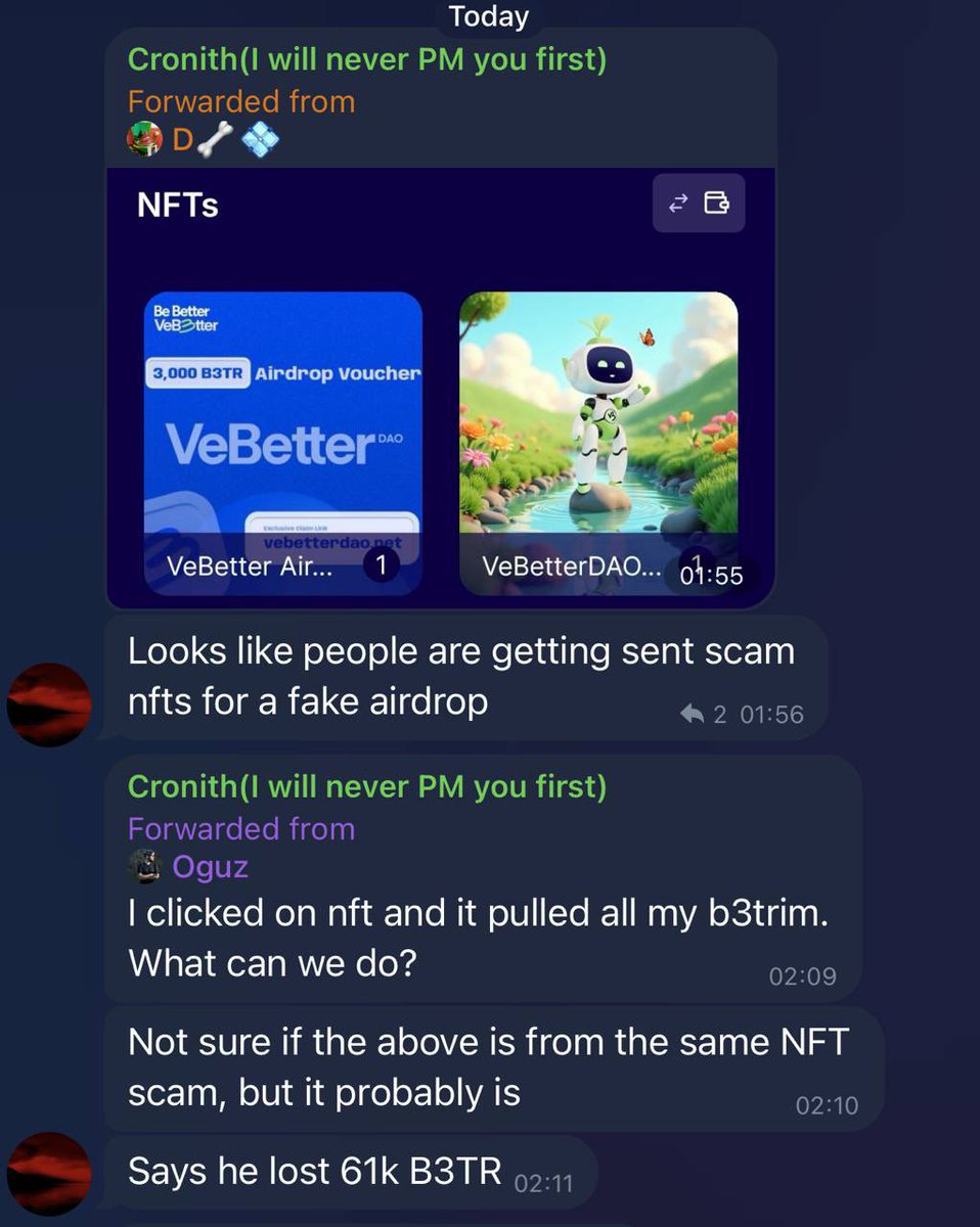 GreeceVechain's tweet image. ⚠️ Attention 
#VeFam #vechain #VebetterDAO 

THAT BLUE NFT WILL DRAIN YOUR WALLET 

STAY AWAY FROM IT 

ITS A SCAM #NFT 

@sunshinelu24 @vechainofficial