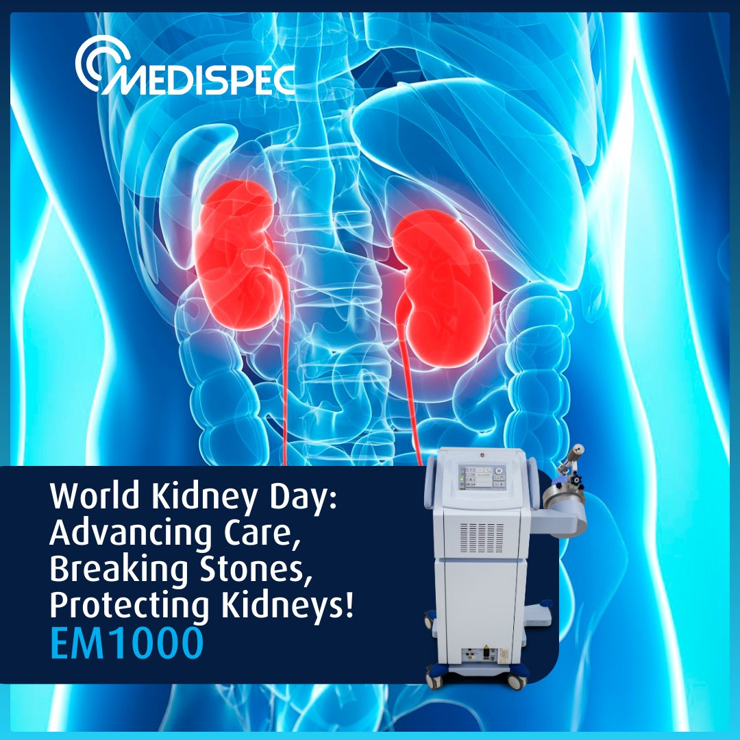 medispecltd's tweet image. 🌍 World Kidney Day Reminder!
 Millions suffer from painful kidney stones—but innovation is changing treatment!
🚀 EM1000 Lithotripsy = Non-invasive, fast &amp;amp; effective treatment -bit.ly/3rFJnfY 

#WorldKidneyDay #EM1000 #KidneyStones #medispec